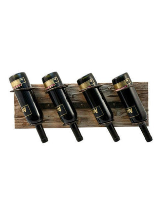 Rustic Country Wood & Metal Wine Rack