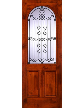 Arched Glass and Iron Door