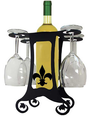Fleur de Lis Wine Holder - 4 Glasses